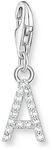 THOMAS SABO Charm-Anh&auml;nger Buchstabe A mit wei&szlig;en Steinen Silber 925...