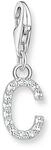 THOMAS SABO Charm-Anh&auml;nger Buchstabe C mit wei&szlig;en Steinen Silber 925...