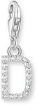 THOMAS SABO Charm-Anh&auml;nger Buchstabe D mit wei&szlig;en Steinen Silber 925...