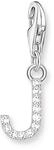 THOMAS SABO Charm-Anh&auml;nger Buchstabe J mit wei&szlig;en Steinen Silber 925 Sterlingsilber