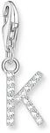 THOMAS SABO Charm-Anh&auml;nger Buchstabe K mit wei&szlig;en Steinen Silber 925...
