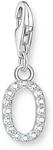 THOMAS SABO Charm-Anh&auml;nger Buchstabe O mit wei&szlig;en Steinen Silber 925...