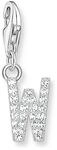 THOMAS SABO Charm-Anh&auml;nger Buchstabe W mit wei&szlig;en Steinen Silber 925...