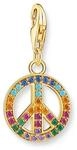 THOMAS SABO Charm-Anh&auml;nger Peace mit bunten Steinen gold 925 Sterlingsilber, 750
