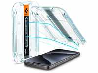Spigen Glas.tR EZ Fit Schutzfolie kompatibel mit iPhone 15 Pro, 2 Stück,...