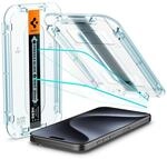 Spigen Glas.tR EZ Fit Schutzfolie kompatibel mit iPhone 15 Pro, 2 St&uuml;ck, Kratzfest,