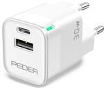 PEDEA 30W USB-C Schnellladeger&auml;t | 2-Ports Mehrfach Handy-Ladeger&auml;t mit USB-C und