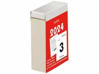 Herlitz Abreißkalender 5,5x8cm, 2024 FSC Mix, 1 Tag/Seite, mit Rätseln, Tipps...