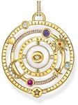 THOMAS SABO Kettenanh&auml;nger Halbkugel mit Auge bunte Steine vergoldet 750...