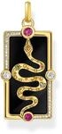 THOMAS SABO Kettenanh&auml;nger Schlange mit schwarzer Kaltemaille und bunten...