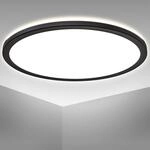 B.K.Licht - LED Deckenlampe mit indirektem Licht, ultraflach, neutralwei&szlig;e
