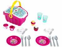 Barbie Picknickkorb I Robuster Spielzeug-Korb voll Buntem Geschirr und Cupcakes für