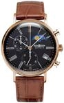 Zeppelin Herrenuhr mit Lederband Chronograph Mondphase 5 ATM 7196-2