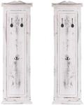 Mendler 2er-Set Garderobe T33, Wandgarderobe Garderobenpaneel, Wandhaken Holz