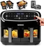 Duronic AF34 BK Hei&szlig;luftfriteuse, XXL Hei&szlig;luftfritteuse mit 2 Kammern f&uuml;r Pommes,