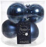 6 St&uuml;ck - Weihnachtskugeln D8cm Glas (Nachtblau)