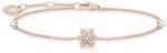 THOMAS SABO Armband Schneeflocke mit wei&szlig;en Steinen ros&eacute;gold 925...