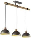 Lindby Esstisch Pendelleuchte Metall Holz, H&auml;ngeleuchte Esszimmer 3x E27 max. 60W