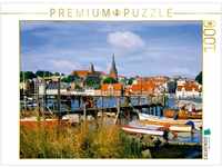 CALVENDO Puzzle Fischerhafen und Stadtansicht Flensburg 1000 Teile Lege-Größe...