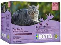 Bozita Nassfutter Senior für Katzen ab 8 Jahre Mulitbox 6X Rind 6X viel Huhn