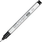 COPIC Multiliner SP 0,5 mm, Black, Aluminium Fineliner mit einer feinen Spitze und