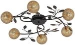 Lucande Deckenlampe Evory (Florentiner) in Schwarz aus Metall (6 flammig, G9) -
