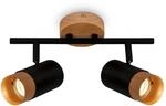 BRILONER &ndash; Deckenlampe, Deckenleuchte, Lampe, Holzapplikation, Schwenkbar,