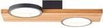 Brilliant Lampe Cheesy LED Deckenleuchte 40x25cm matt schwarz/holz braun 14 W LED