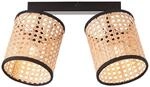 BRILLIANT Lampe, Wiley Spotbalken 2flg holz hell/schwarz, 2x D45, E14, 60W, K&ouml;pfe