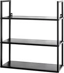 HAKU Wandregal schwarz, Metall - Ma&szlig;e: B 50 x H 58 x T 20 cm, Style: Modern
