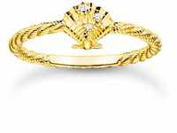 THOMAS SABO Damen Ring Seil mit Muschel Gold 925 Sterlingsilber, 750 Gelbgold