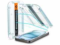 Spigen Glas.tR EZ Fit Schutzfolie kompatibel mit iPhone 15, 2 Stück,...