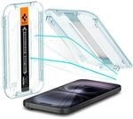 Spigen Glas.tR EZ Fit Schutzfolie kompatibel mit iPhone 16, iPhone 15, 2 St&uuml;ck,