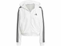 adidas Damen Trainingsjacke mit Kapuze, weiß/schwarz, 42