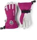 Hestra Jungen Kid's Army Leather Heli Ski 5 Finger HandschuheRosa/Grau 7