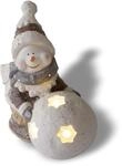 NATIV Lemodo Weihnachtsdeko Schneemann mit LED beleuchteter Schneekugel 