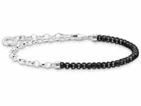 Thomas Sabo Charm-Armband mit schwarzen Onyx-Beads 925 Sterlingsilber A2100-130-11