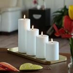 MARELIDA LED Kerzen Deluxe Homeart 4er Set LED Echtwachskerzen mit Fernbedienung und