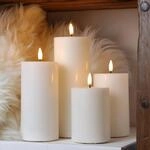 MARELIDA LED Kerzen Deluxe Homeart 4er Set LED Echtwachskerzen mit Fernbedienung und