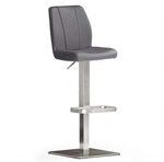 Robas Lund Barhocker Grau mit Lehne Barstuhl drehbar 180 Grad, Hocker
