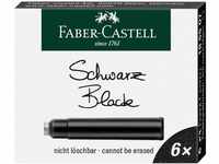 Faber-Castell 185507 - Tintenpatronen Standard, 6 Stück, schwarz, nicht...