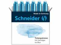 Schneider Pastell Tintenpatrone (Standard Patronen für Füller) Ice Blue, 6 Stück