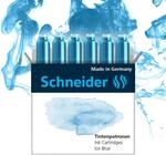 Schneider Pastell Tintenpatrone (Standard Patronen f&uuml;r F&uuml;ller) Ice Blue, 6 St&uuml;ck