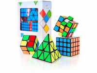 CUBIDI® Zauberwürfel Set - Speed Cube Set 2x2 3x3 4x4 Pyraminx Speedcube,