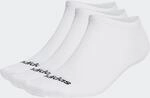 adidas Unisex Thin Linear Low-Cut Socks 3 Pairs, White / Black, 37-40