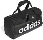 adidas Unisex Essentials Linear Duffel Bag, Black / White, XS