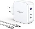 UGREEN Nexode USB-A+2*USB-C 140W GaN Tech. & USB-C Kabel 2m, wei&szlig;