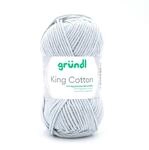 Gr&uuml;ndl King Cotton 1 x 50 g, Hellgrau | weiches und volumin&ouml;ses Strick- und