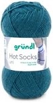 Gr&uuml;ndl Hot Socks Sockenwolle uni Farbe 47 - petrol, Strumpfwolle Wolle zum Socken