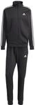 adidas Herren Basic 3-Stripes Fleece Track Suit, Black, XL